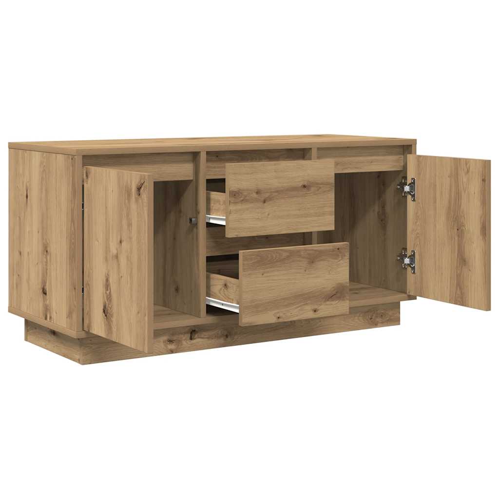 vidaXL Szafka RTV z oświetleniem LED Dąb Artisan 100x41x50 cm