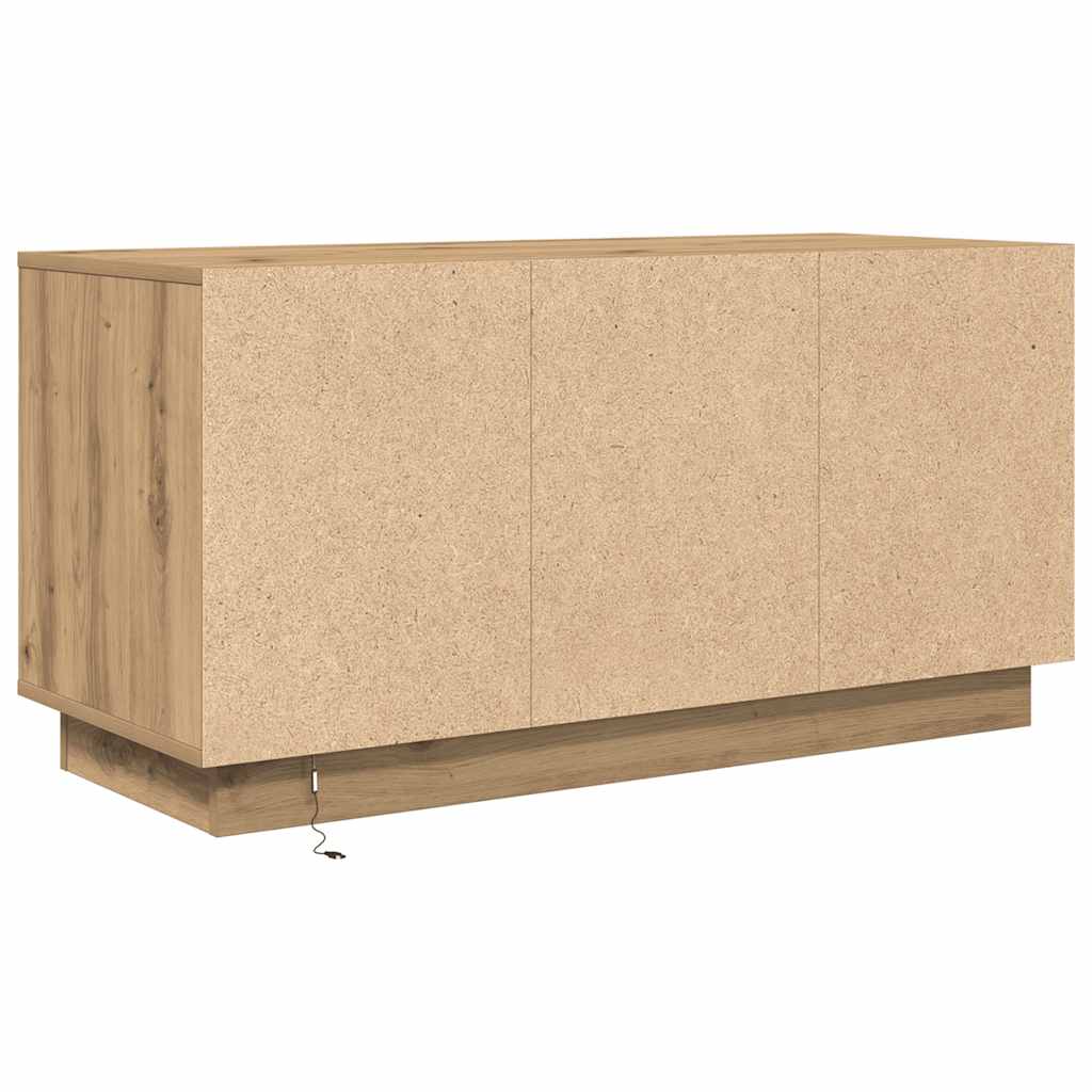 vidaXL Szafka RTV z oświetleniem LED Dąb Artisan 100x41x50 cm