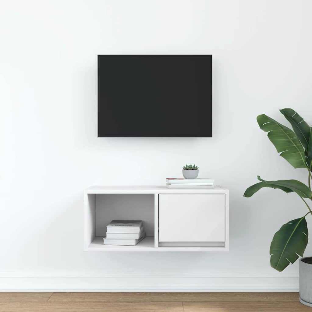 vidaXL Szafka RTV Biała 60x31x25,5 cm Drewno klejone