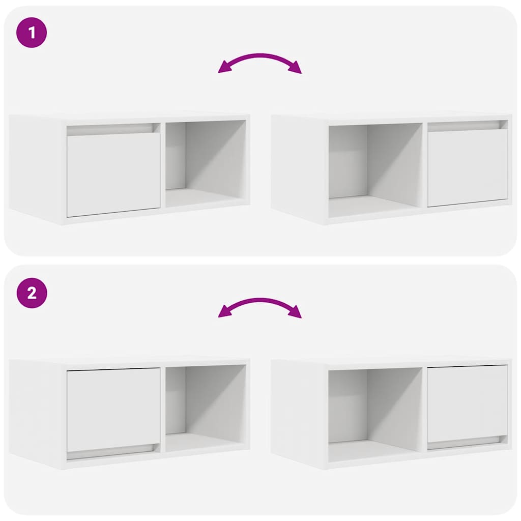 vidaXL Szafka RTV Biała 60x31x25,5 cm Drewno klejone