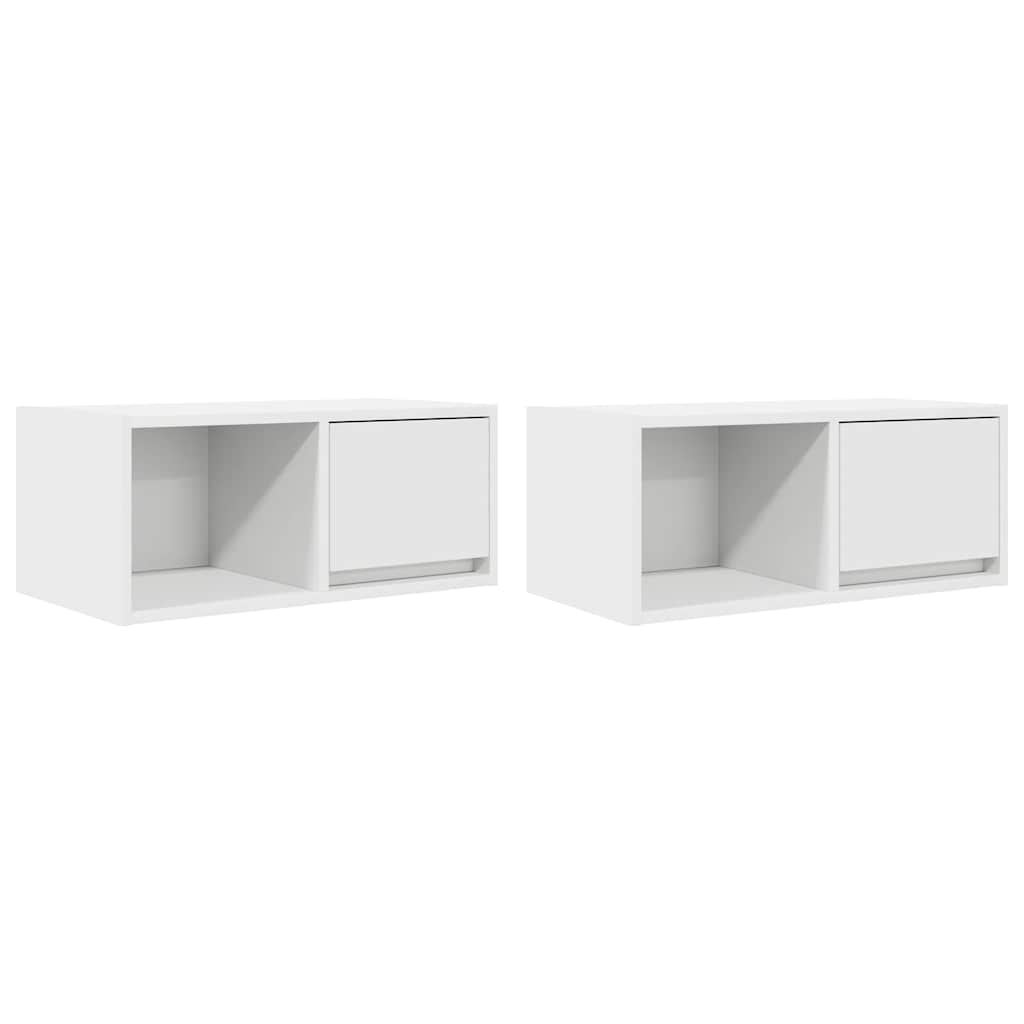 vidaXL Szafki RTV 2 szt. Białe 60x31x25,5 cm Drewno klejone
