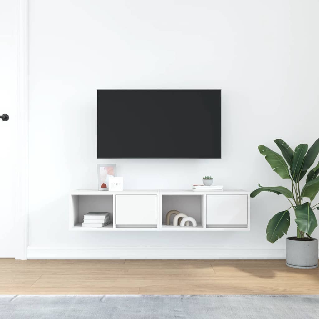 vidaXL Szafki RTV 2 szt. Białe 60x31x25,5 cm Drewno klejone