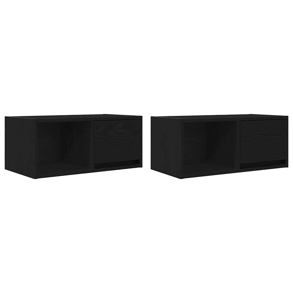vidaXL Szafki RTV 2 szt. Dąb czarny 60x31x25,5 cm Drewno klejone