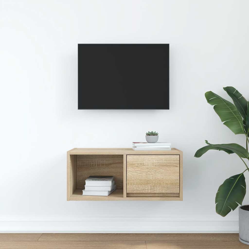 vidaXL Szafka RTV Sonoma Oak 60x31x25,5 cm Drewno klejone