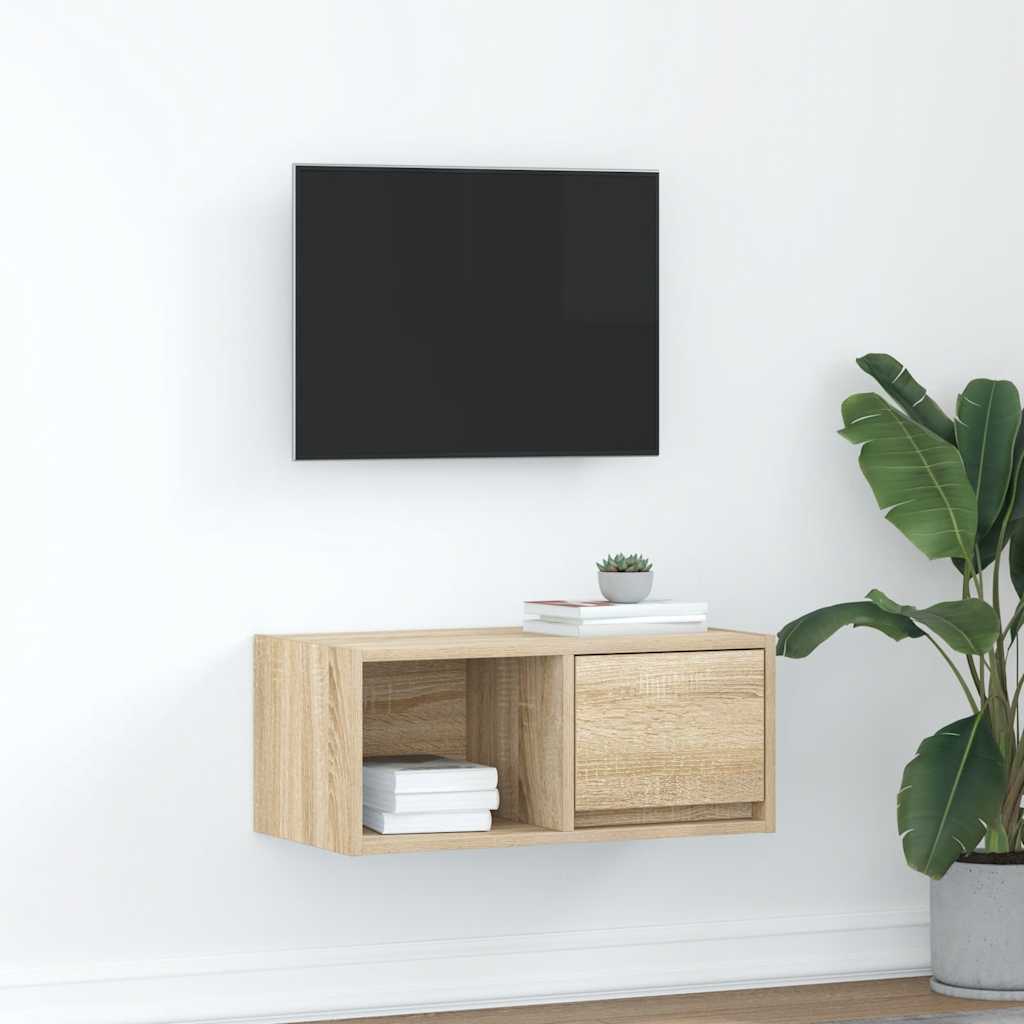 vidaXL Szafka RTV Sonoma Oak 60x31x25,5 cm Drewno klejone