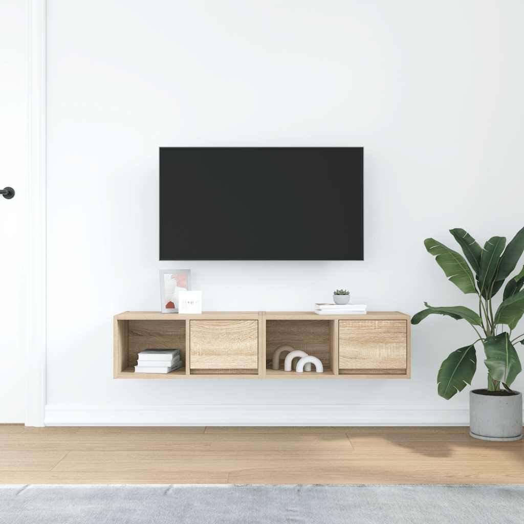 vidaXL Szafki RTV 2 szt. Dąb Sonoma 60x31x25,5 cm Drewno klejone