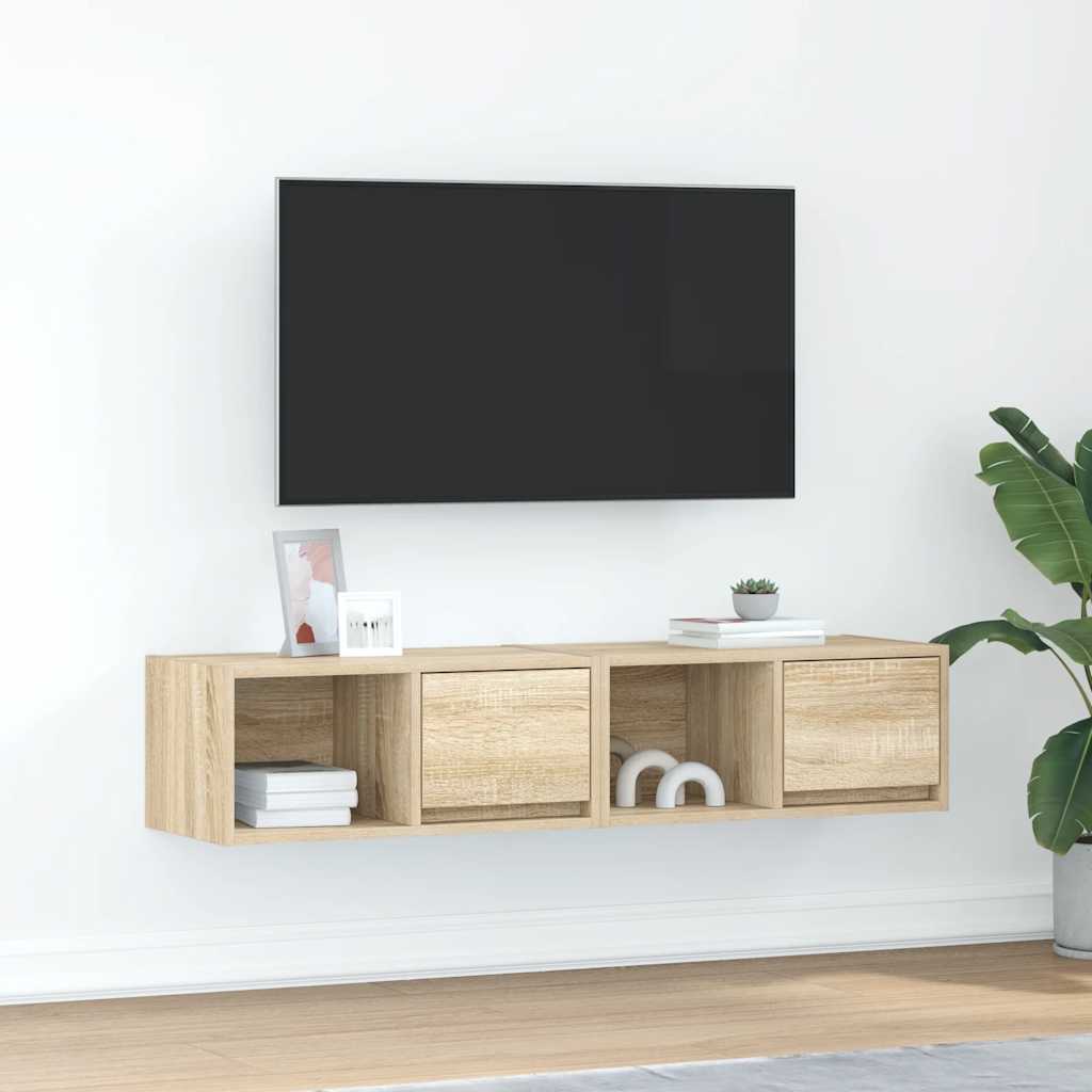 vidaXL Szafki RTV 2 szt. Dąb Sonoma 60x31x25,5 cm Drewno klejone