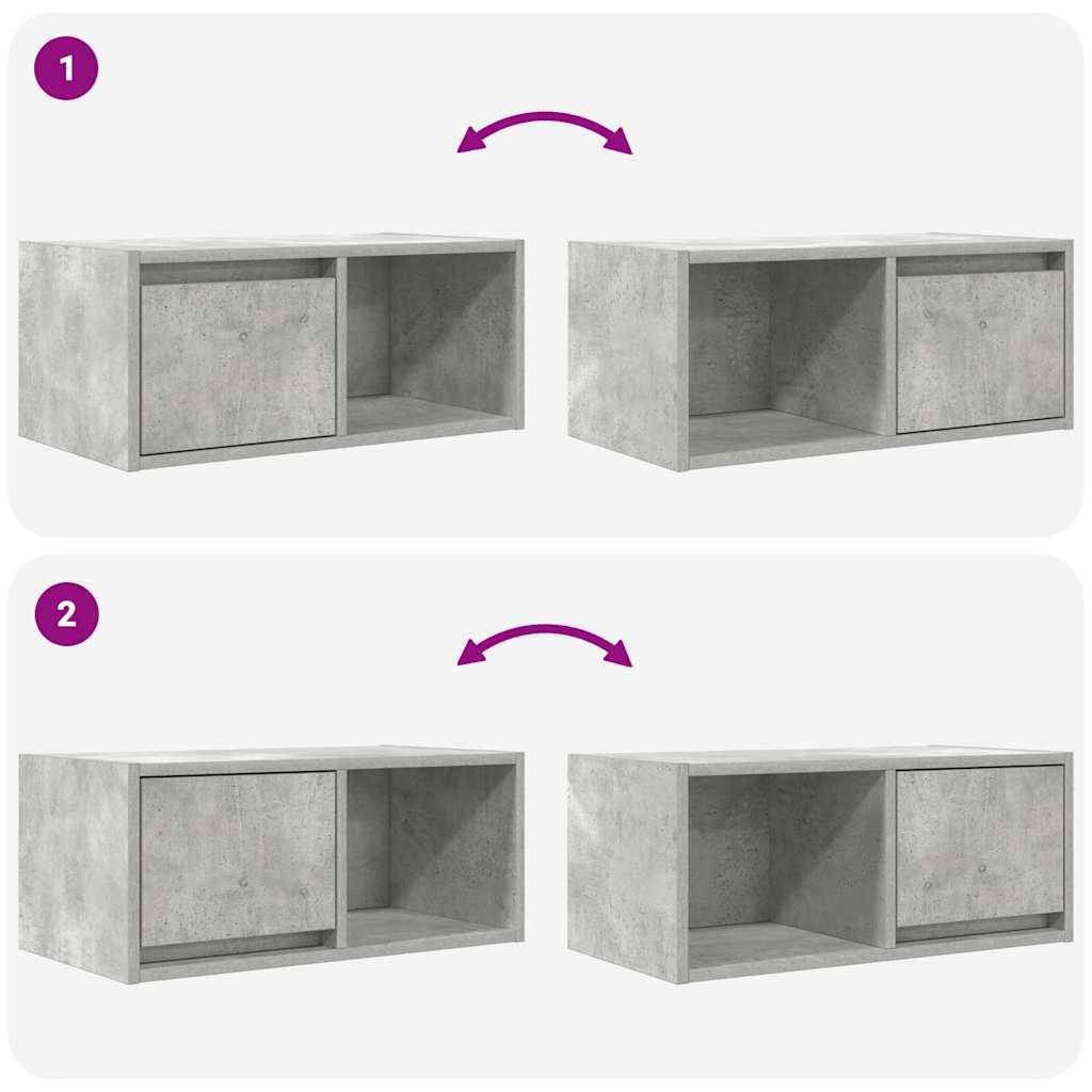 vidaXL Szafka RTV Beton Szary 60x31x25,5 cm Drewno klejone