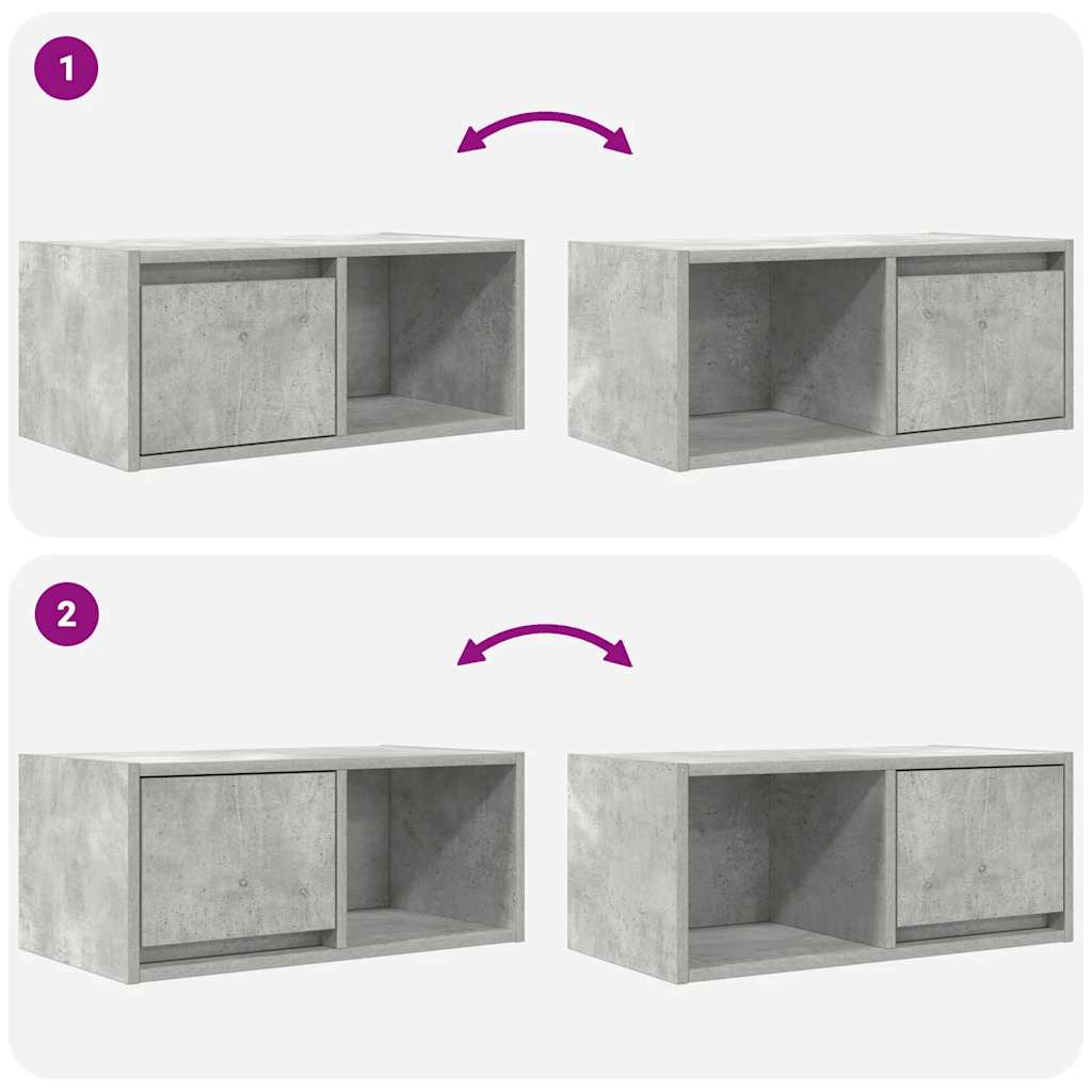 vidaXL Szafki RTV 2 szt. Beton Szary 60x31x25,5 cm Drewno klejone