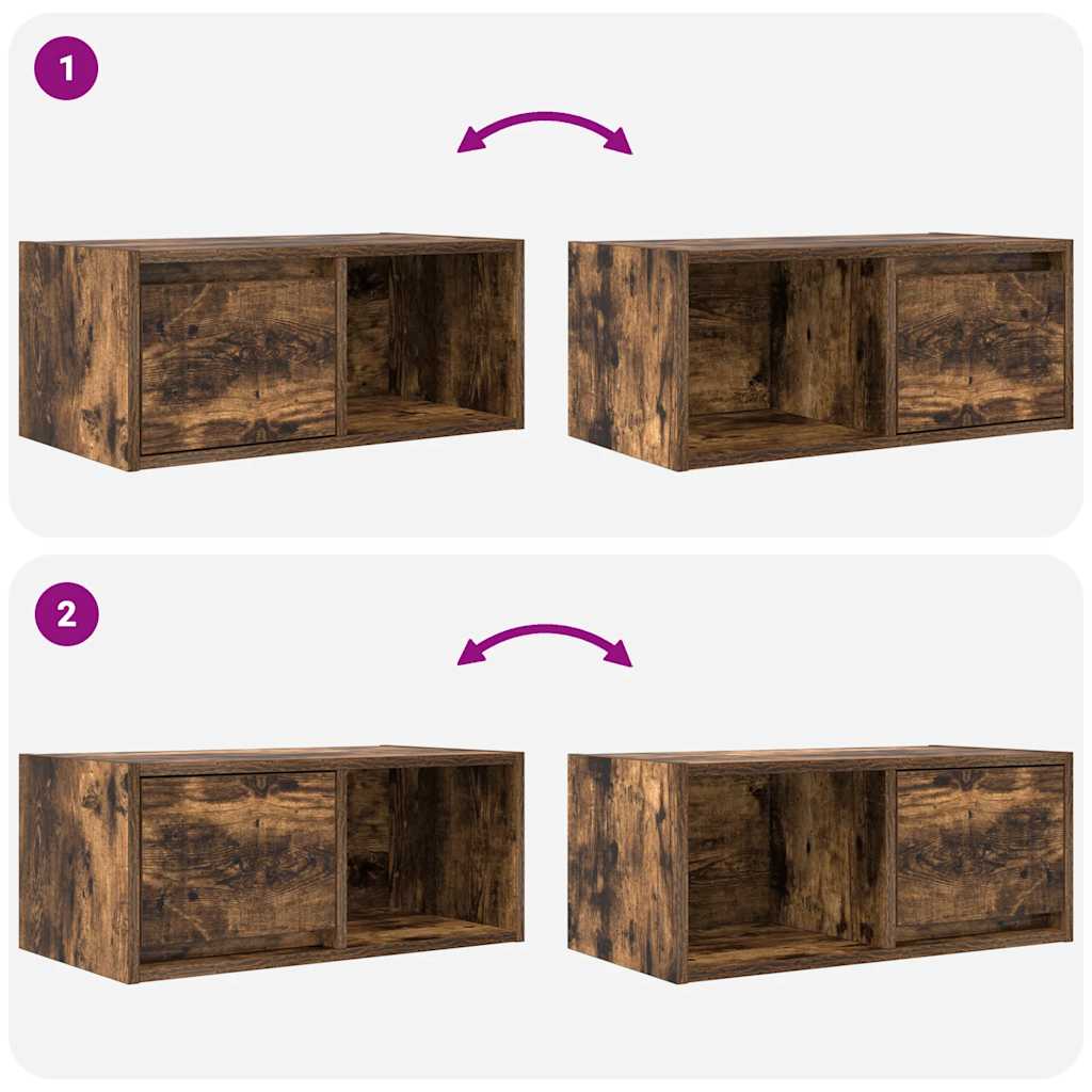 vidaXL Szafka RTV Dąb wędzony 60x31x25,5 cm Drewno klejone