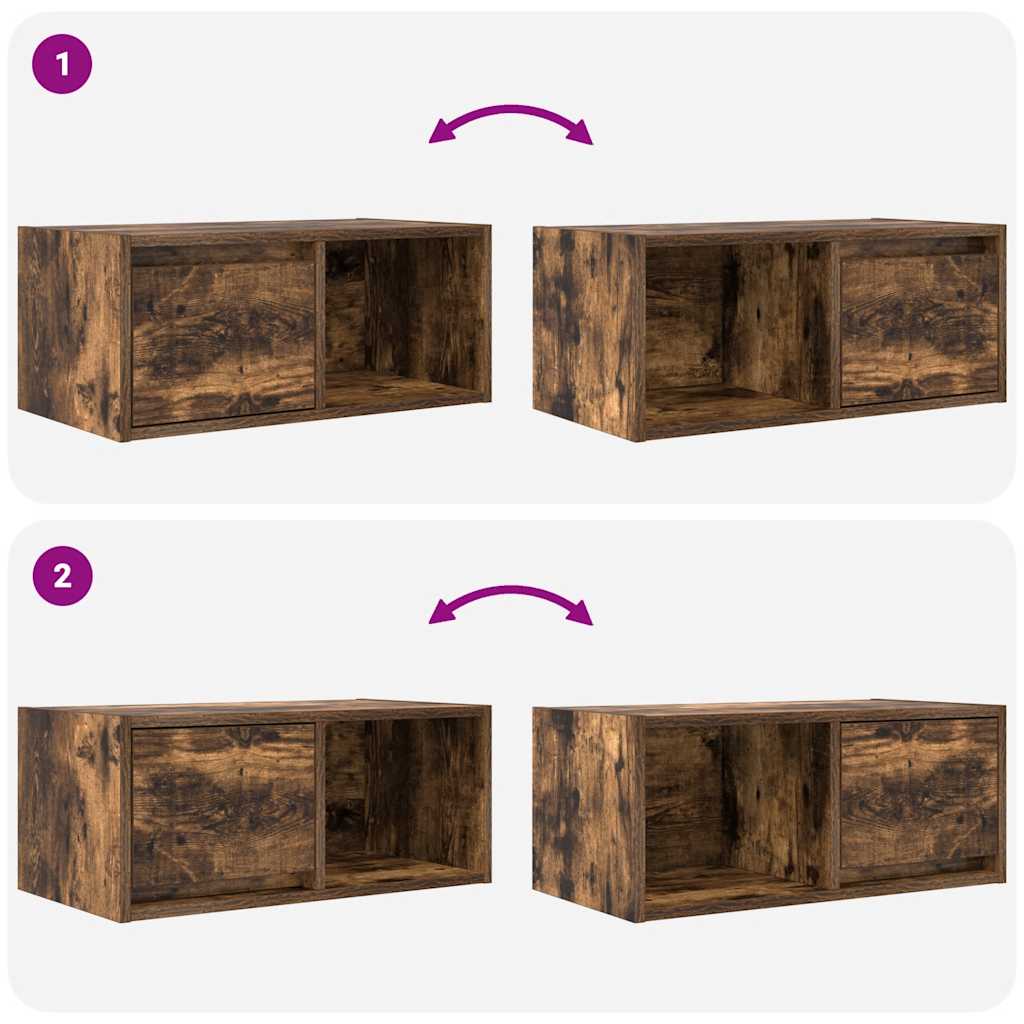 vidaXL Szafki RTV 2 szt. Dąb wędzony 60x31x25,5 cm Drewno klejone