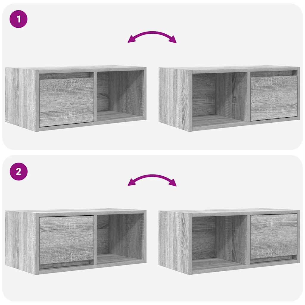 vidaXL Szafki RTV 2 szt. Szary Sonoma 60x31x25,5 cm Drewno klejone