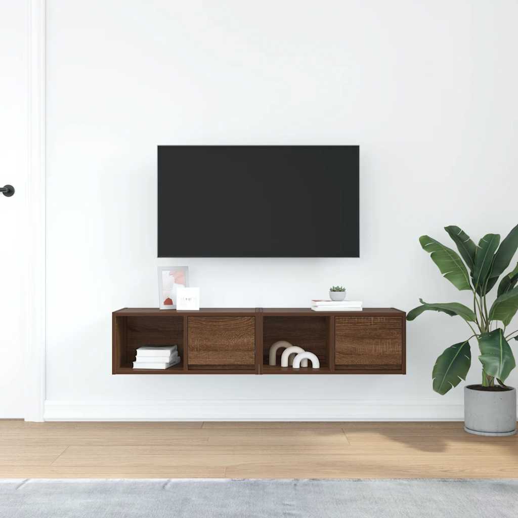 vidaXL Szafki RTV 2 szt. Brązowy dąb 60x31x25,5 cm Drewno klejone