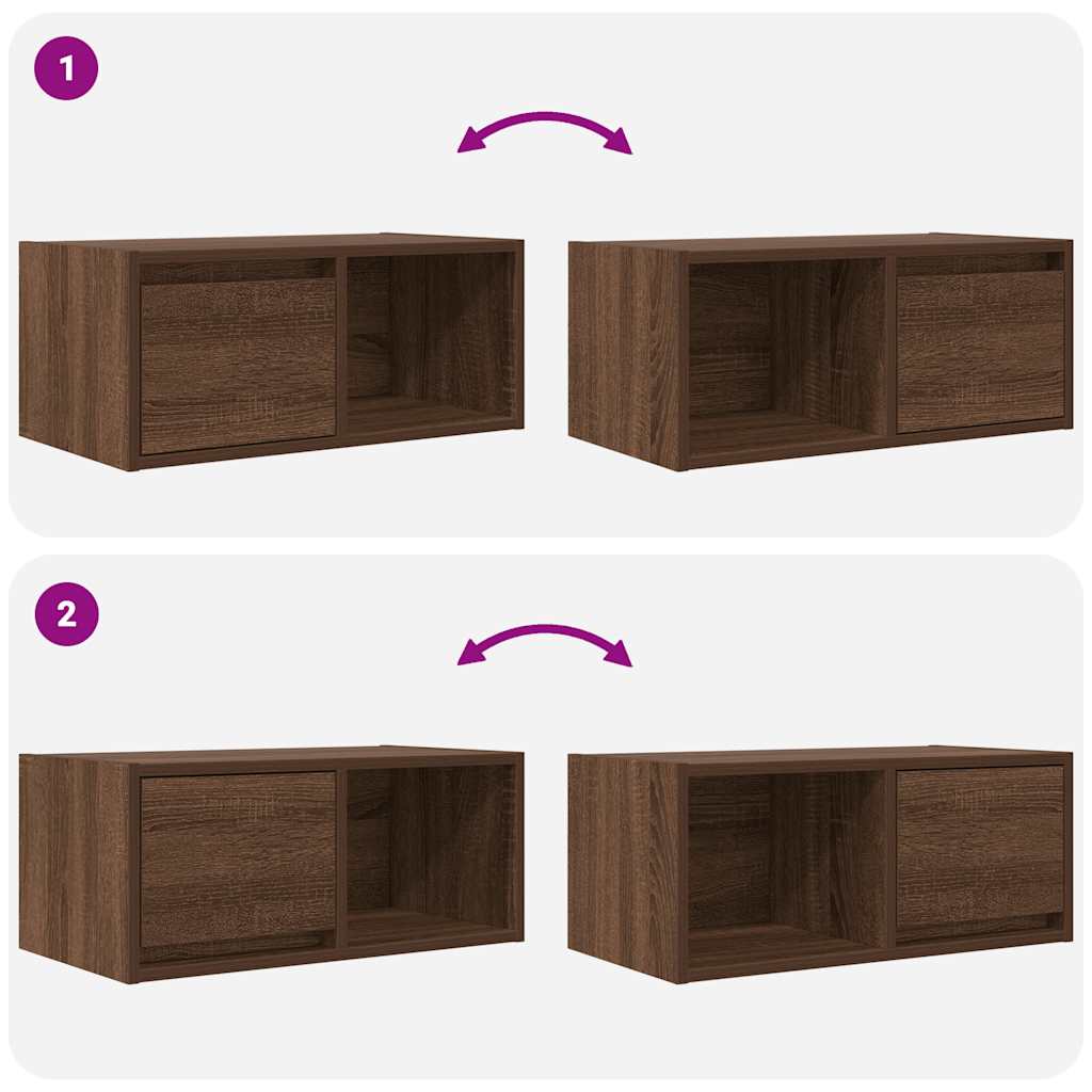 vidaXL Szafki RTV 2 szt. Brązowy dąb 60x31x25,5 cm Drewno klejone