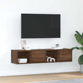 vidaXL Szafki RTV 2 szt. Brązowy dąb 60x31x25,5 cm Drewno klejone