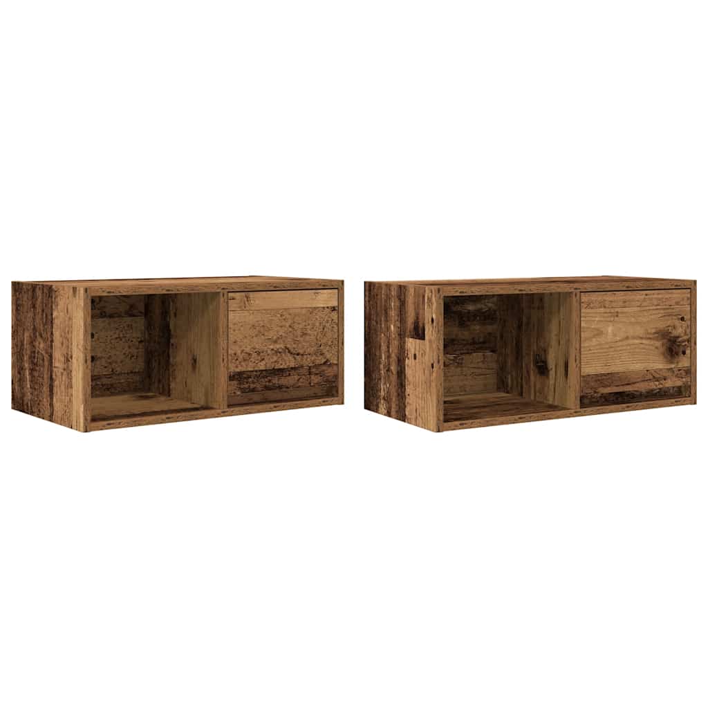 vidaXL Szafki RTV 2 szt. Stare drewno 60x31x25,5 cm Drewno klejone