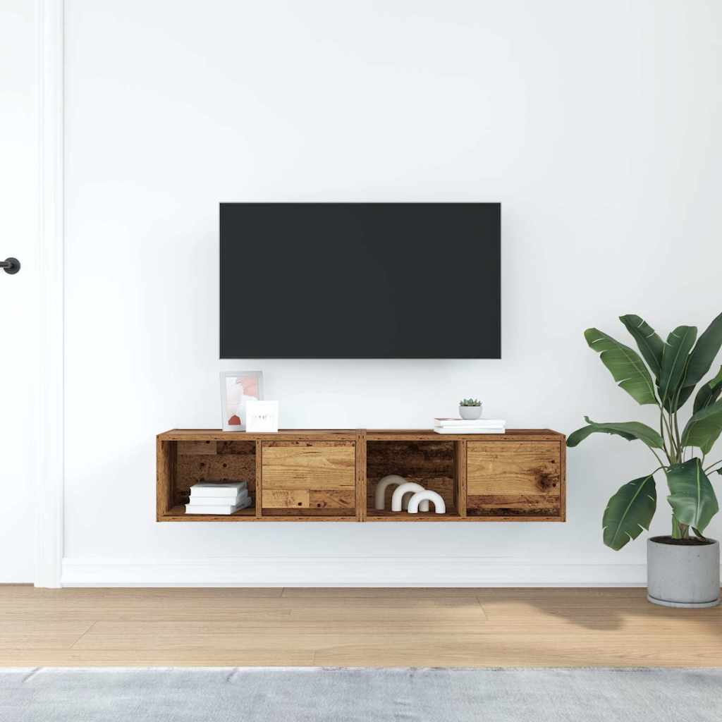 vidaXL Szafki RTV 2 szt. Stare drewno 60x31x25,5 cm Drewno klejone