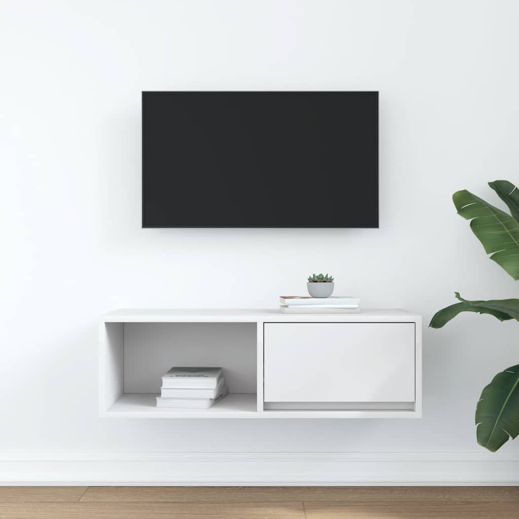 vidaXL Szafka RTV Biała 80x31x25,5 cm Drewno klejone