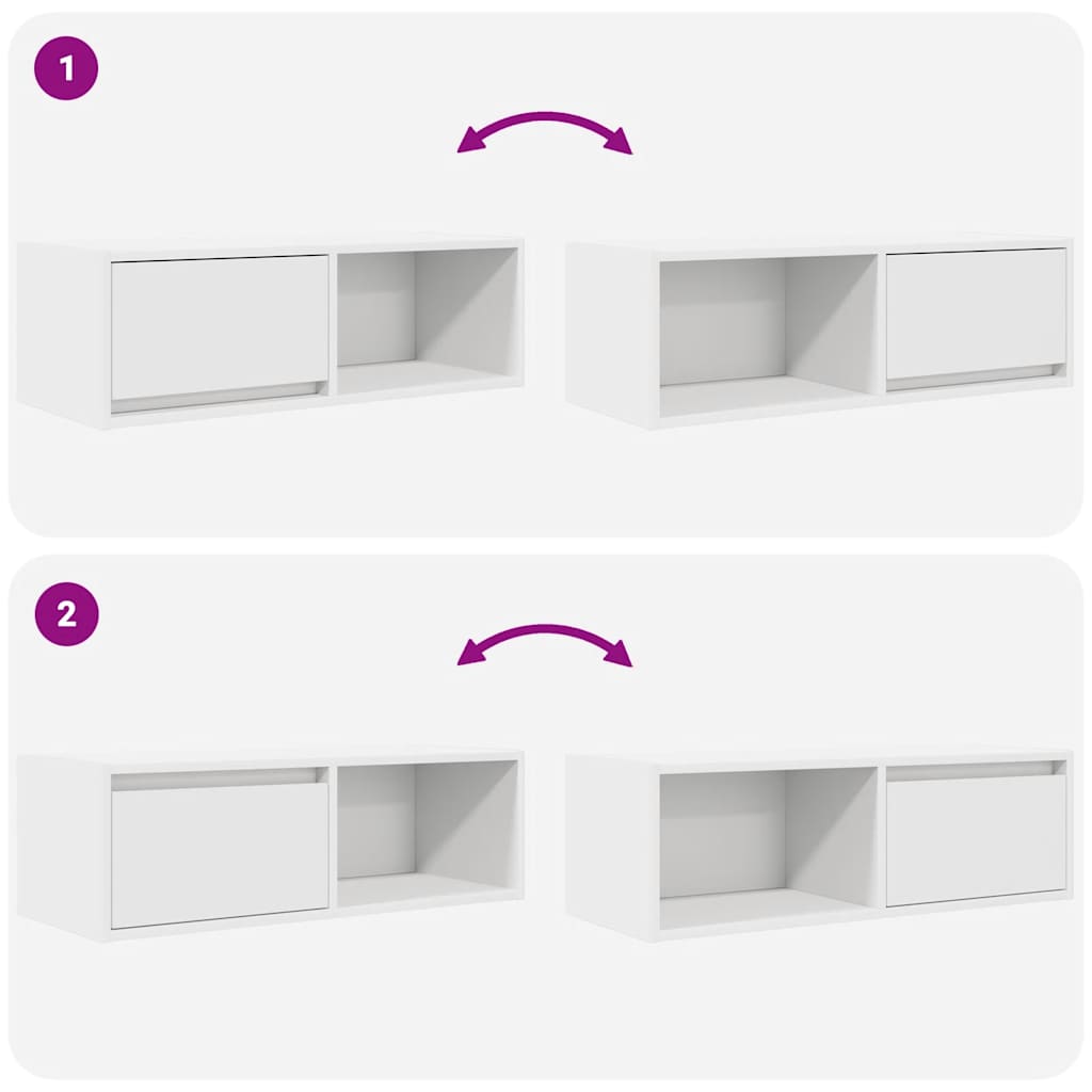 vidaXL Szafka RTV Biała 80x31x25,5 cm Drewno klejone