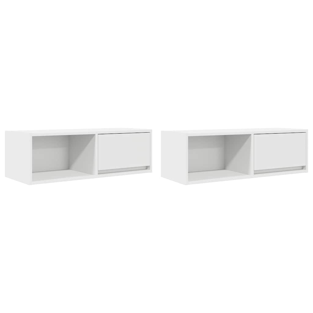 vidaXL Szafki pod TV 2 szt. Białe 80x31x25,5 cm Drewno klejone