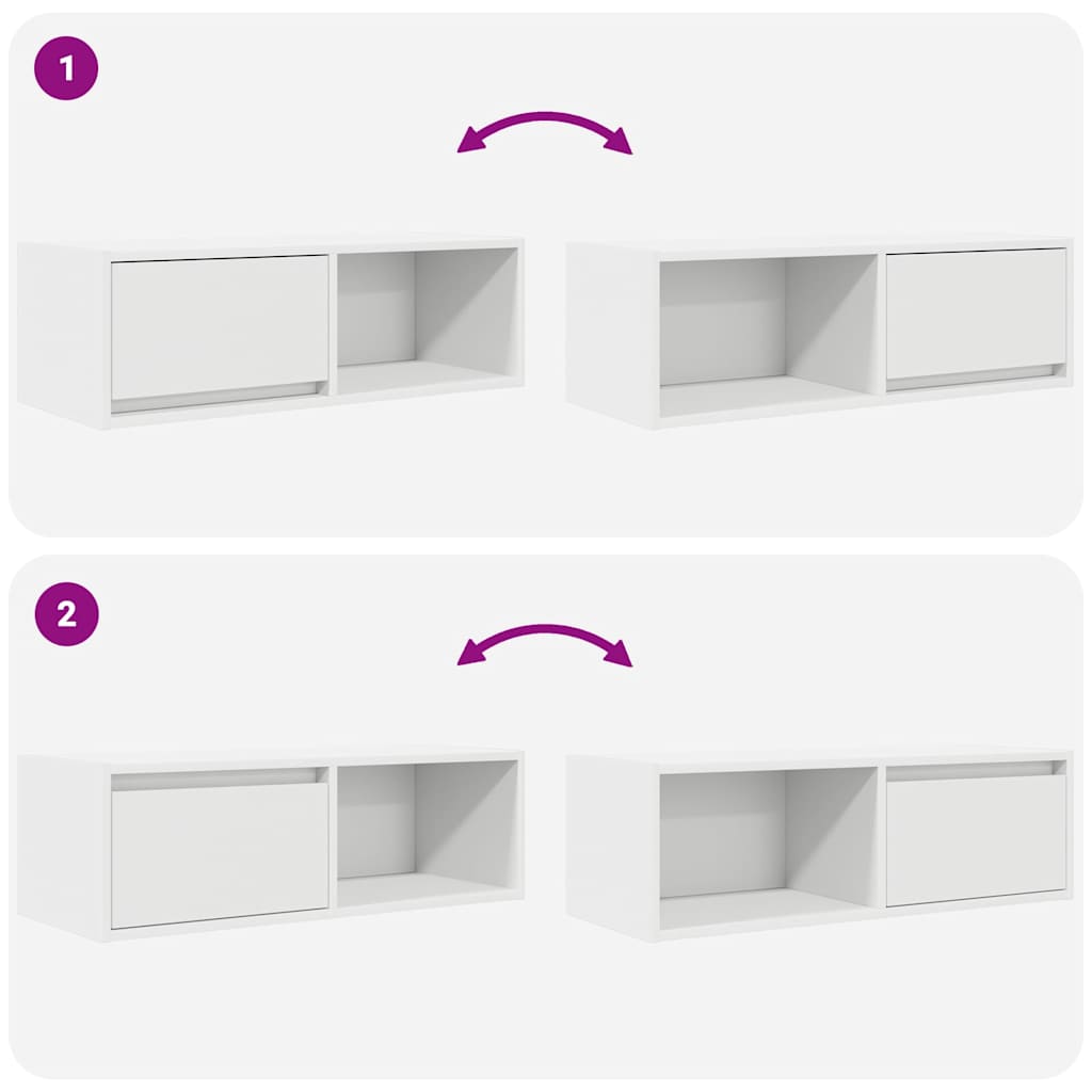 vidaXL Szafki pod TV 2 szt. Białe 80x31x25,5 cm Drewno klejone