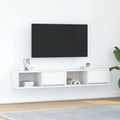 vidaXL Szafki pod TV 2 szt. Białe 80x31x25,5 cm Drewno klejone