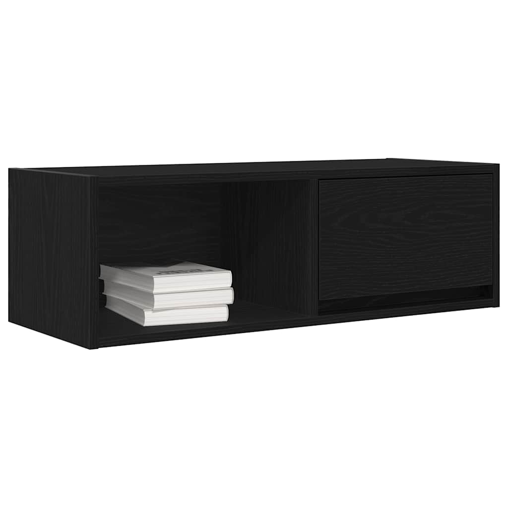 vidaXL Szafka RTV Czarny Dąb 80x31x25,5 cm Drewno klejone
