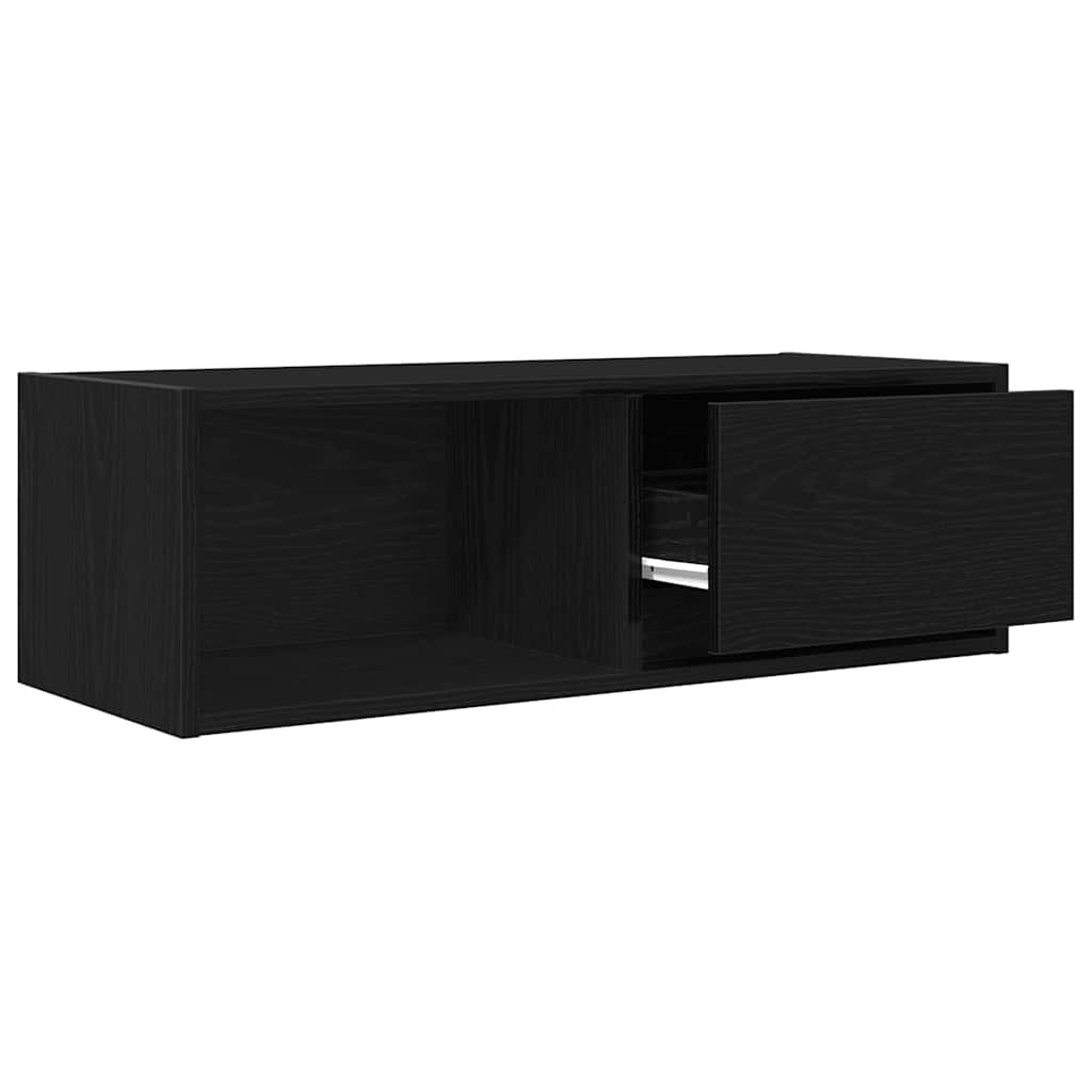 vidaXL Szafka RTV Czarny Dąb 80x31x25,5 cm Drewno klejone