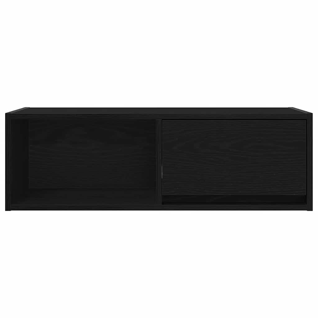 vidaXL Szafka RTV Czarny Dąb 80x31x25,5 cm Drewno klejone