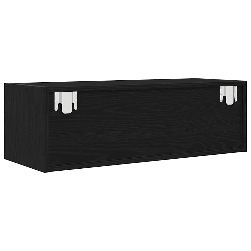 vidaXL Szafka RTV Czarny Dąb 80x31x25,5 cm Drewno klejone