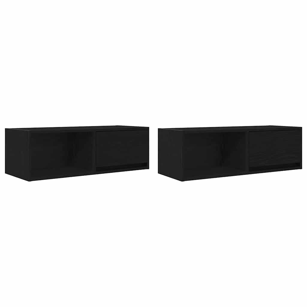 vidaXL Szafki RTV 2 szt. Dąb czarny 80x31x25,5 cm Drewno klejone
