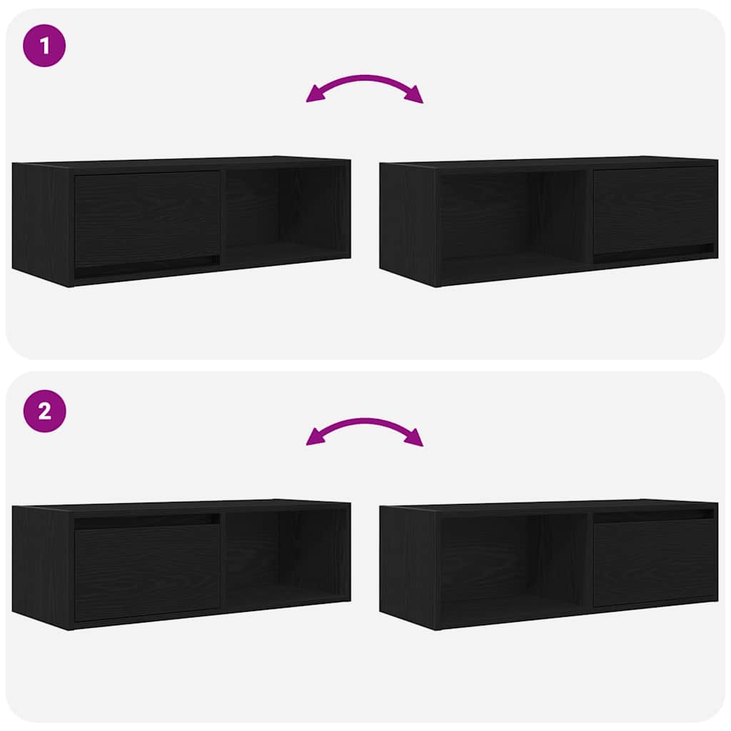 vidaXL Szafki RTV 2 szt. Dąb czarny 80x31x25,5 cm Drewno klejone