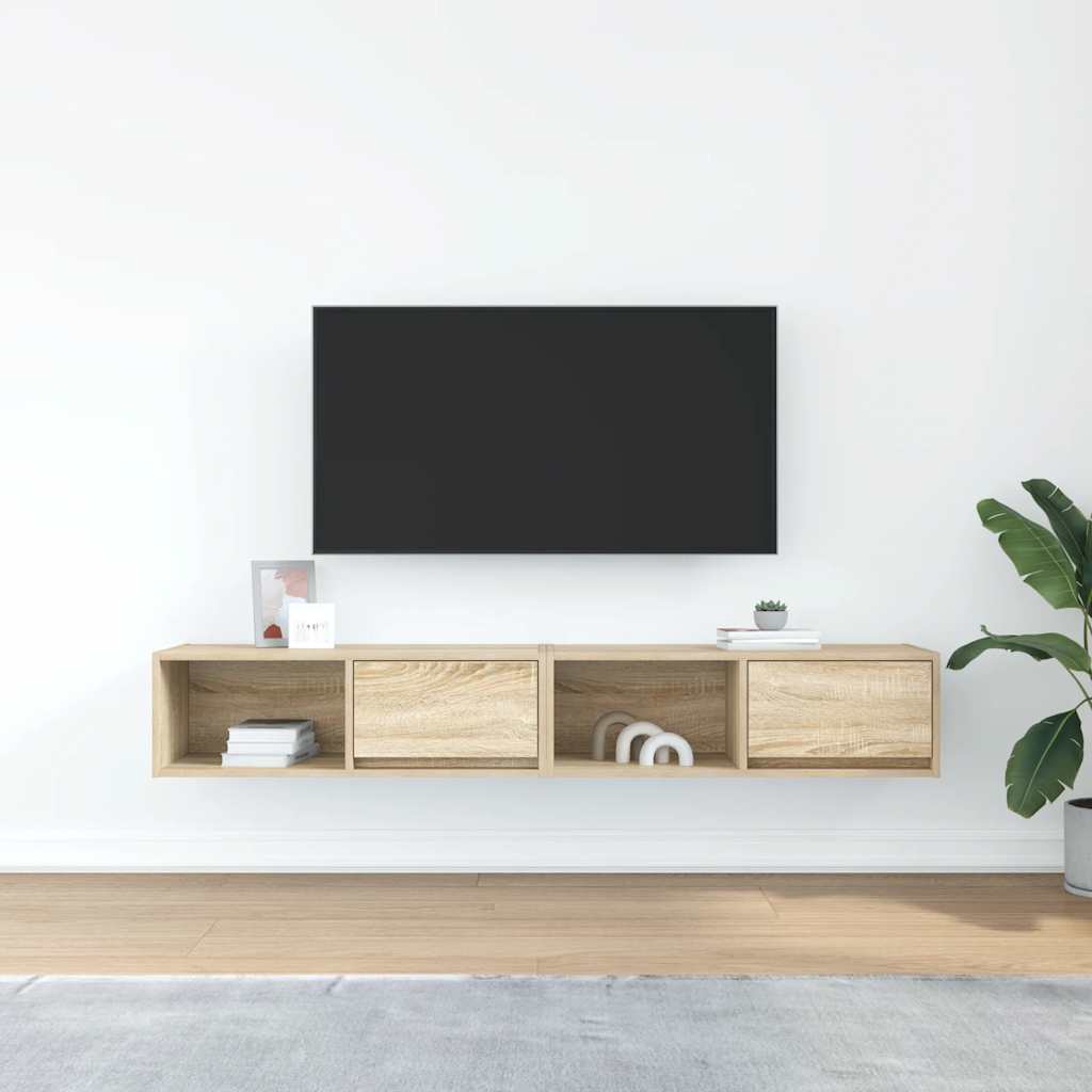 vidaXL Szafki RTV 2 szt. Dąb Sonoma 80x31x25,5 cm Drewno klejone