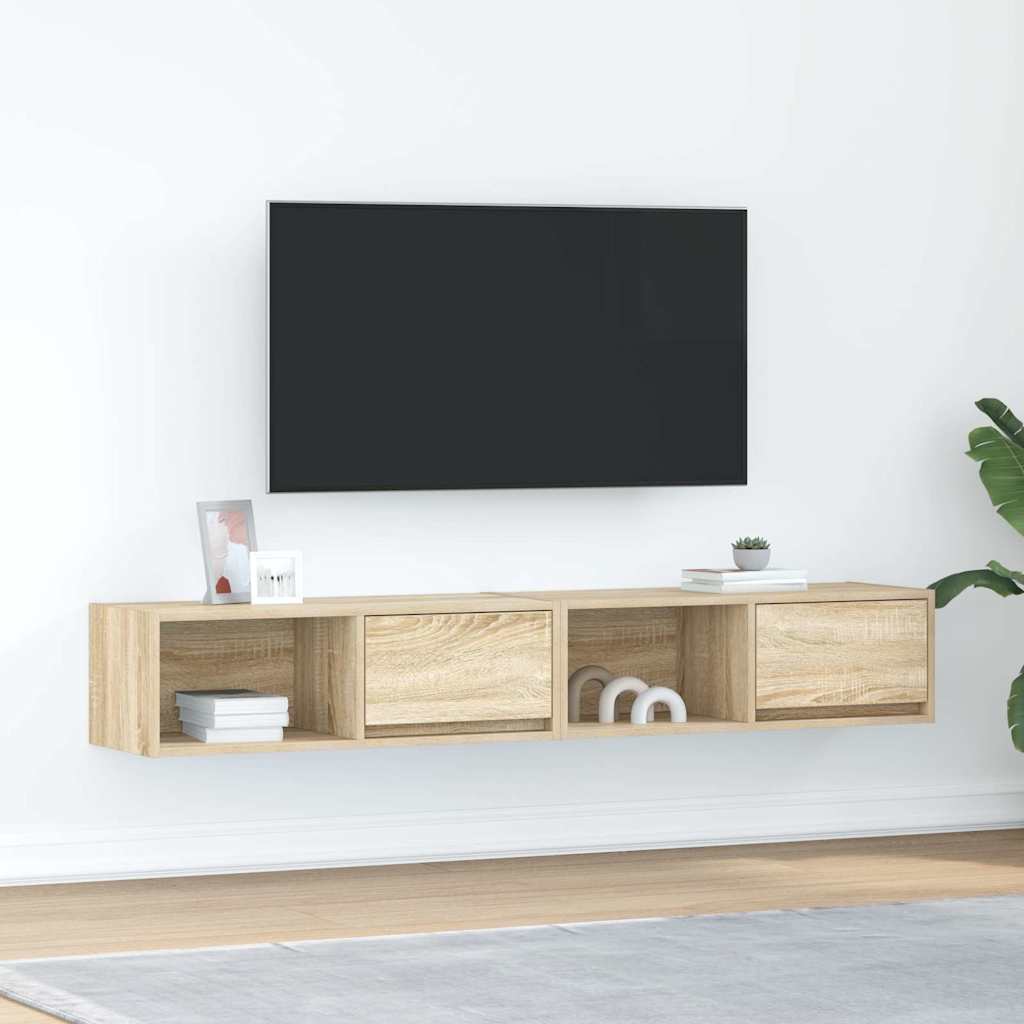 vidaXL Szafki RTV 2 szt. Dąb Sonoma 80x31x25,5 cm Drewno klejone