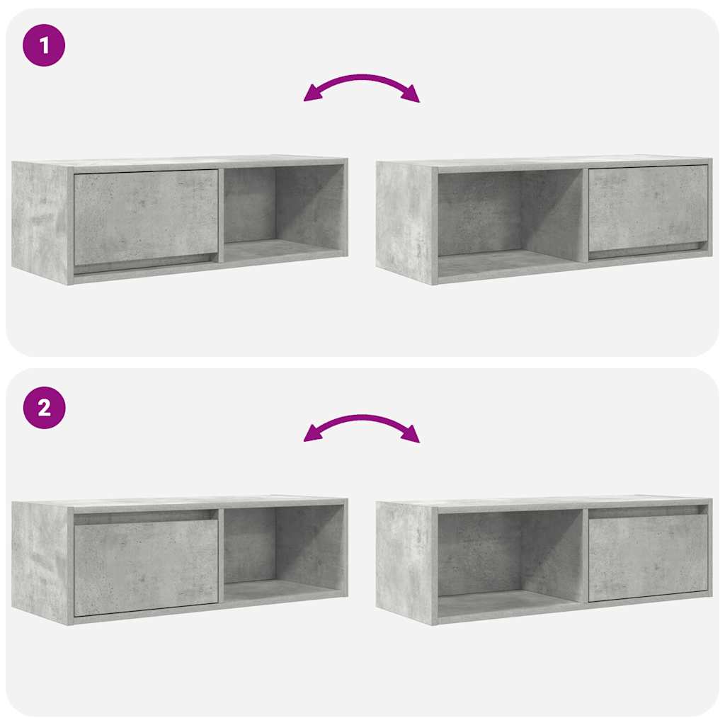 vidaXL Szafka RTV Betonowa Szara 80x31x25,5 cm Drewno klejone