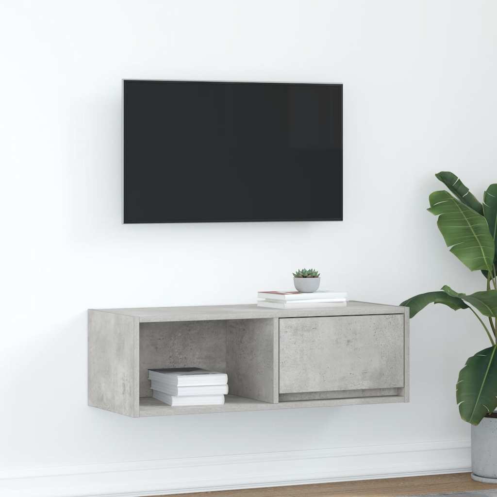 vidaXL Szafka RTV Betonowa Szara 80x31x25,5 cm Drewno klejone