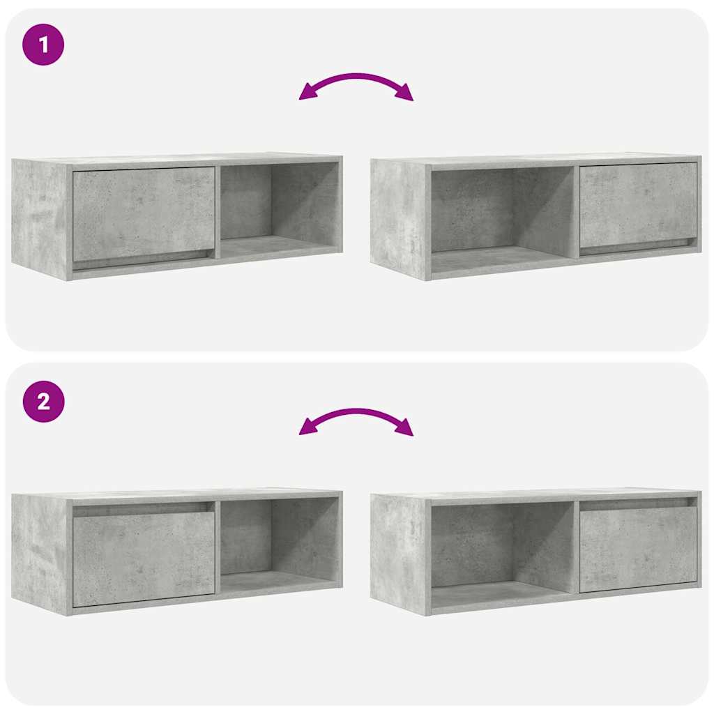 vidaXL Szafki RTV 2 szt. Beton Szary 80x31x25,5 cm Drewno klejone