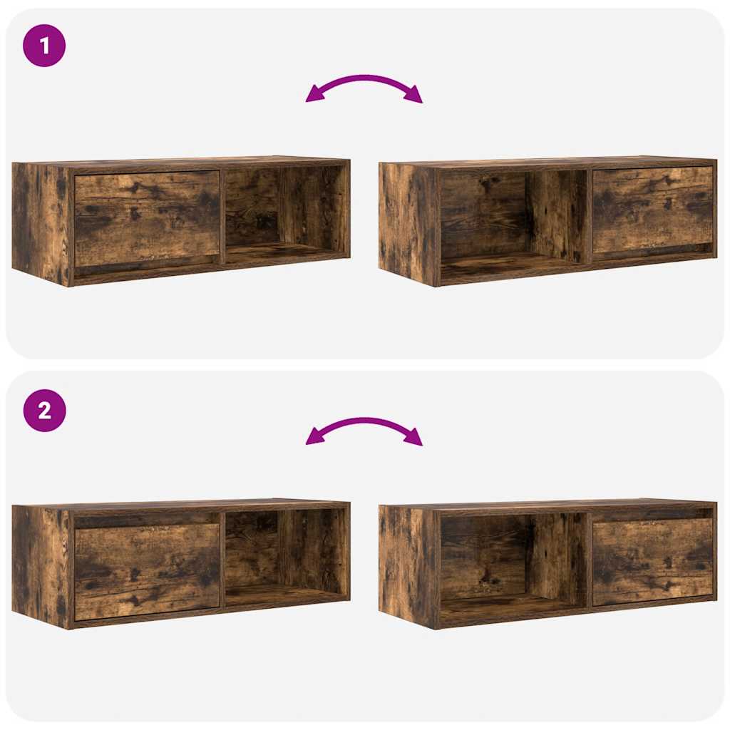 vidaXL Szafka RTV Dąb wędzony 80x31x25,5 cm Drewno klejone