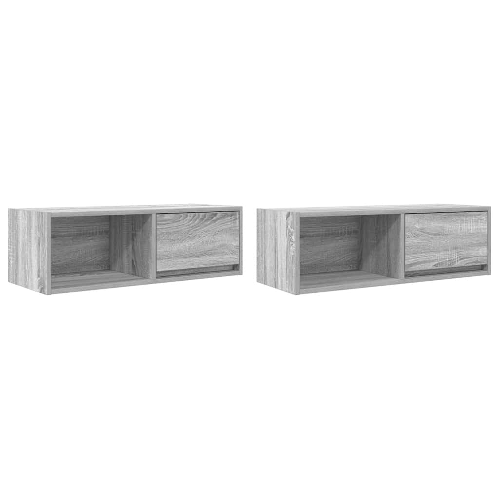 vidaXL Szafki RTV 2 szt. Szary Sonoma 80x31x25,5 cm Drewno klejone