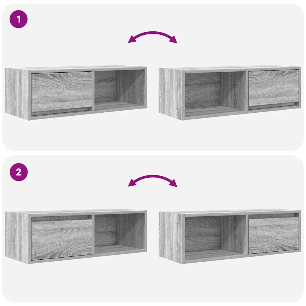 vidaXL Szafki RTV 2 szt. Szary Sonoma 80x31x25,5 cm Drewno klejone
