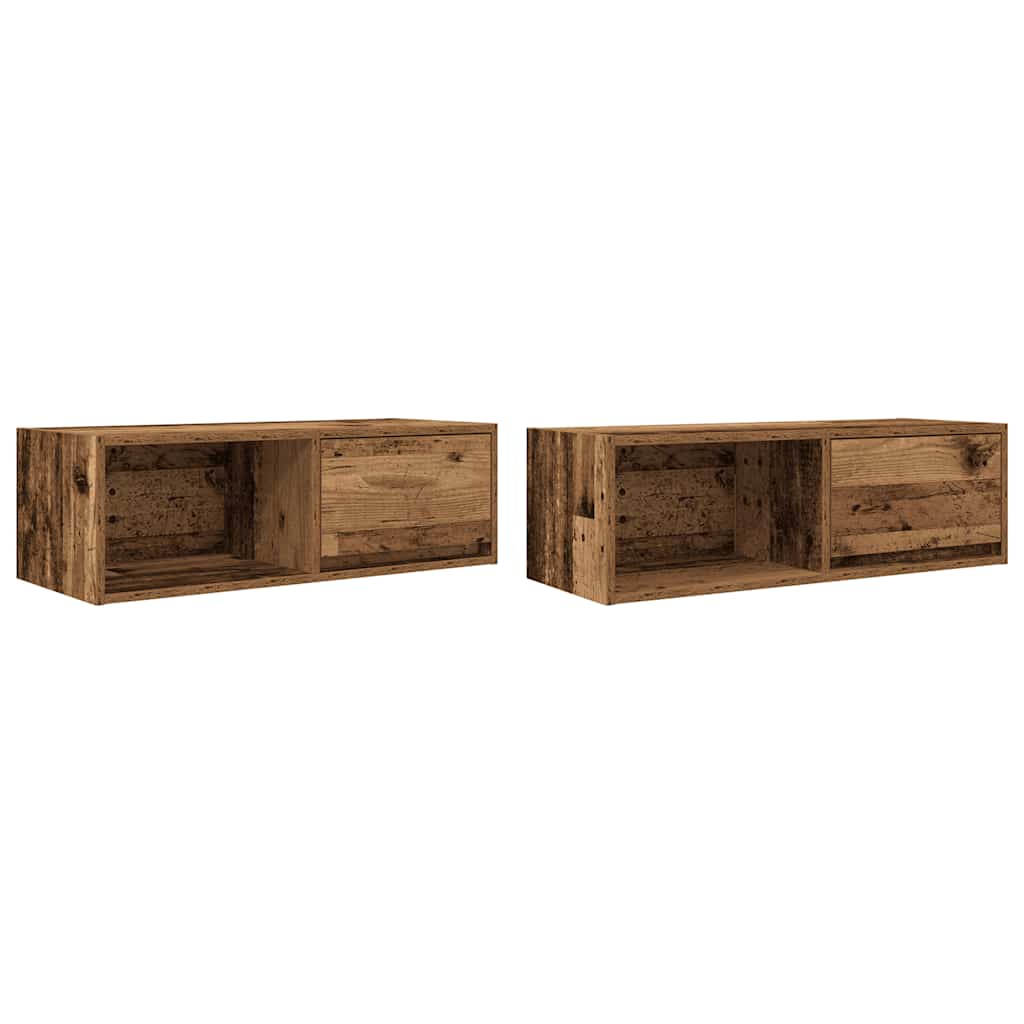 vidaXL Szafki RTV 2 szt. Stare drewno 80x31x25,5 cm Drewno klejone