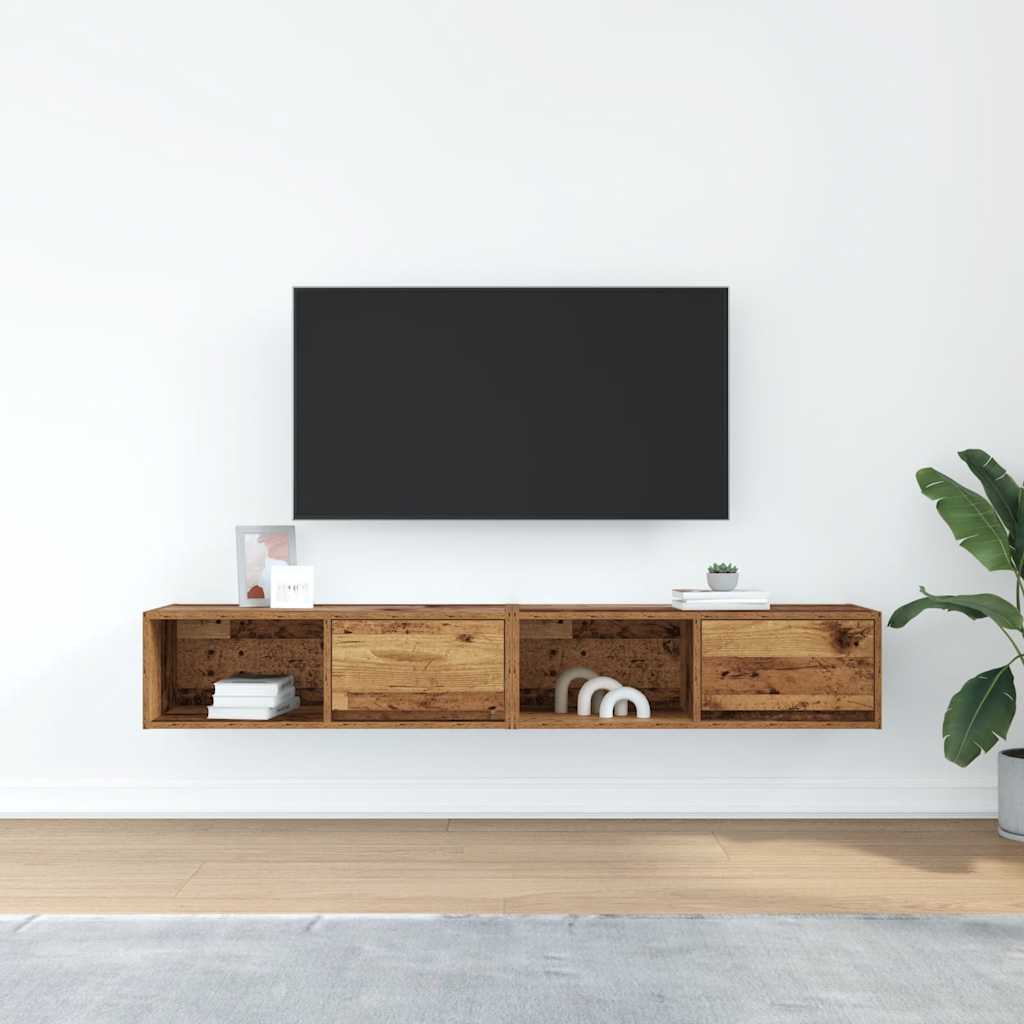 vidaXL Szafki RTV 2 szt. Stare drewno 80x31x25,5 cm Drewno klejone