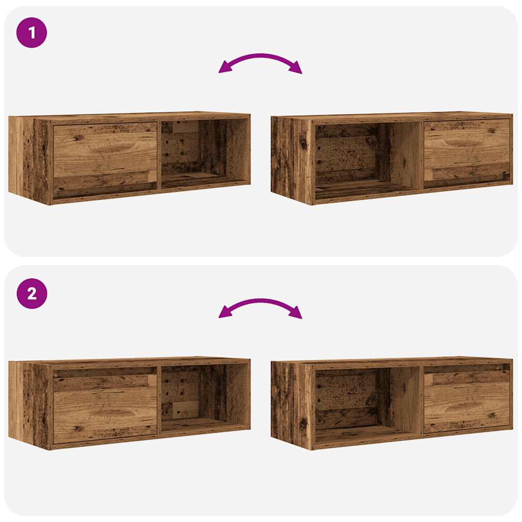 vidaXL Szafki RTV 2 szt. Stare drewno 80x31x25,5 cm Drewno klejone