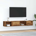 vidaXL Szafki RTV 2 szt. Stare drewno 80x31x25,5 cm Drewno klejone