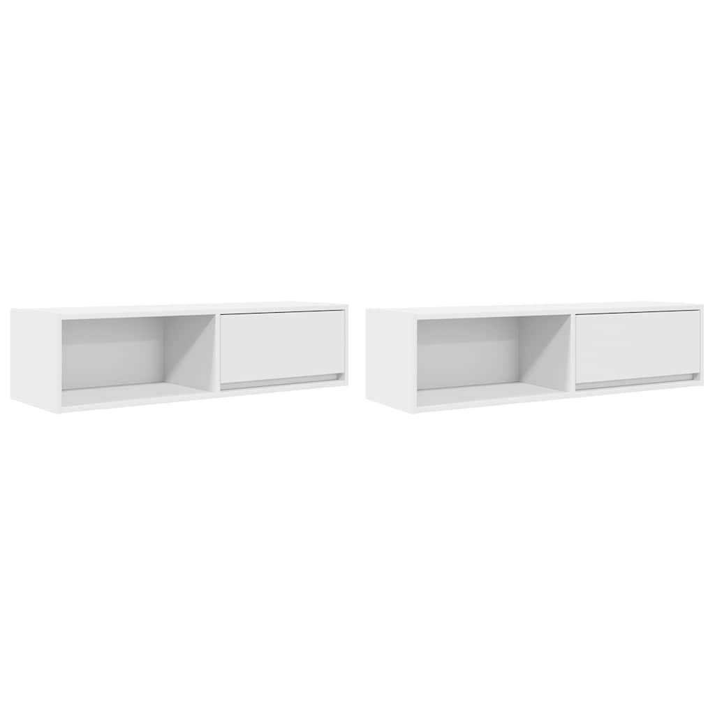 vidaXL Szafki pod TV 2 szt. Białe 100x31x25,5 cm Drewno klejone