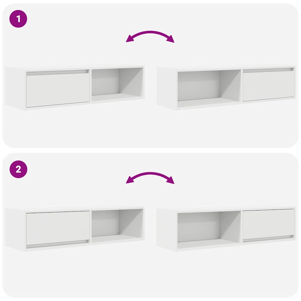 vidaXL Szafki pod TV 2 szt. Białe 100x31x25,5 cm Drewno klejone
