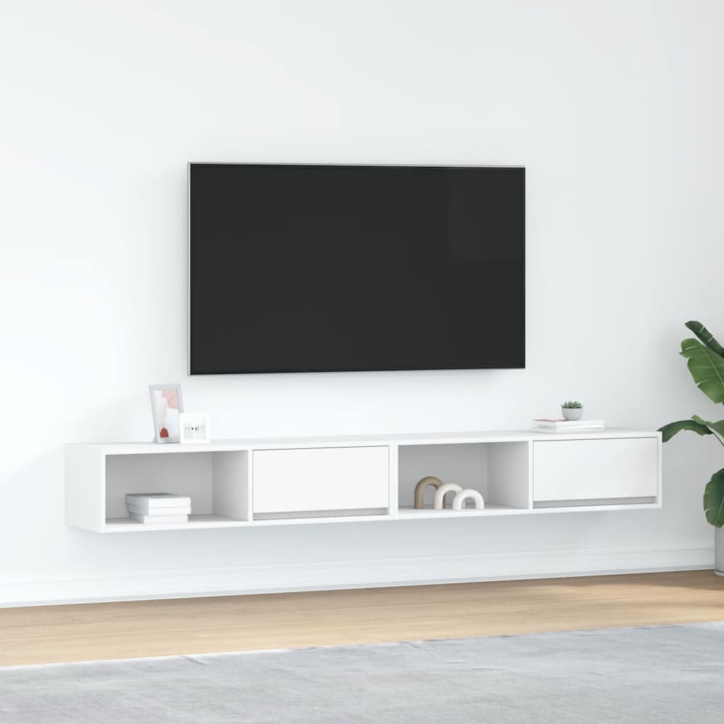 vidaXL Szafki pod TV 2 szt. Białe 100x31x25,5 cm Drewno klejone
