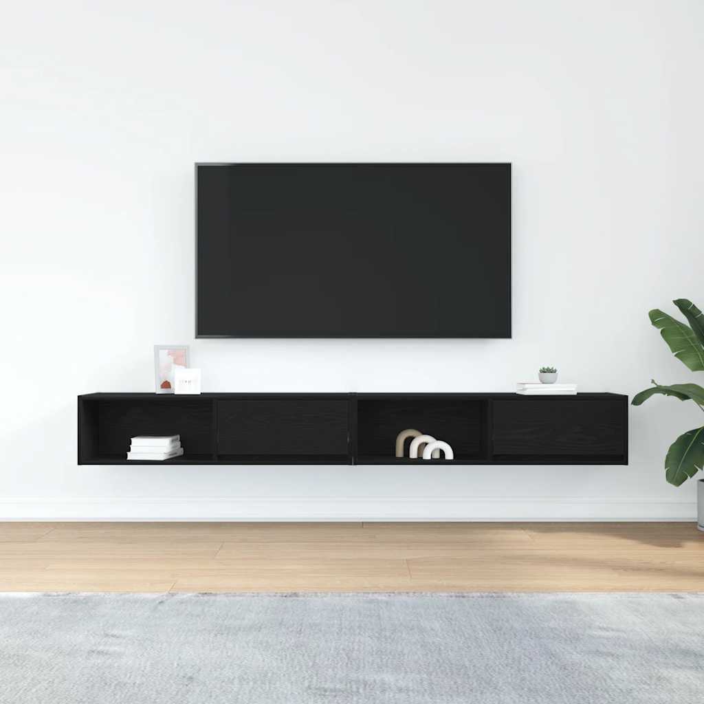 vidaXL Szafki RTV 2 szt. Dąb czarny 100x31x25,5 cm Drewno klejone