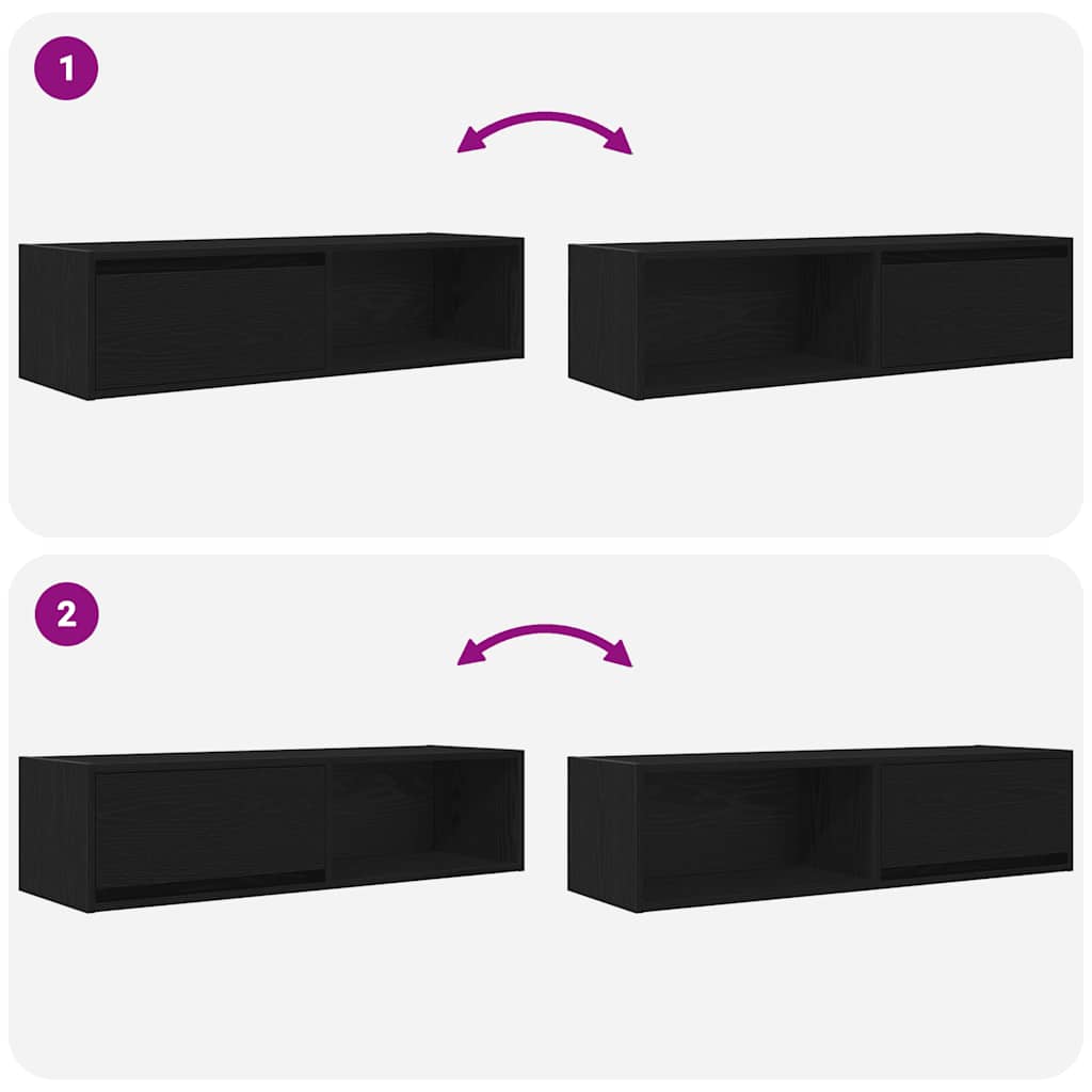 vidaXL Szafki RTV 2 szt. Dąb czarny 100x31x25,5 cm Drewno klejone