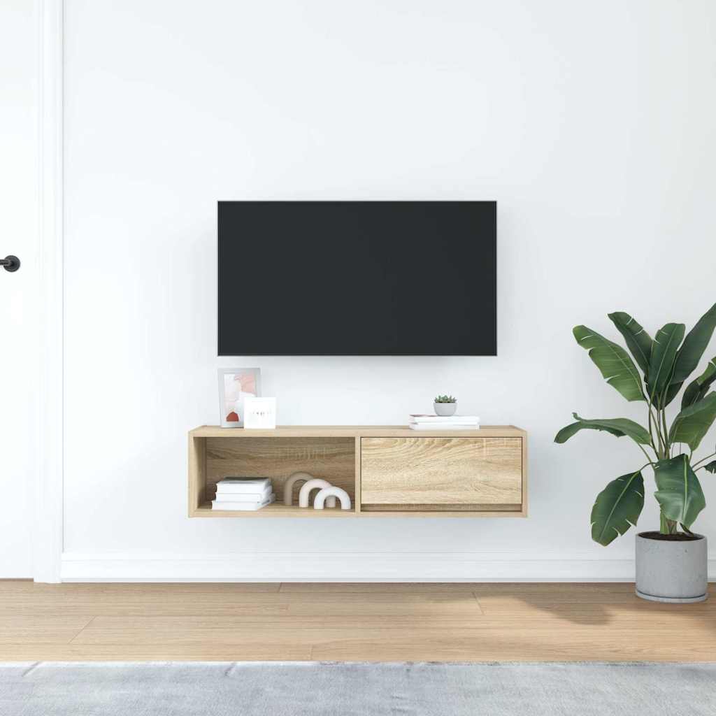 vidaXL Szafka RTV Sonoma Oak 100x31x25,5 cm Drewno klejone
